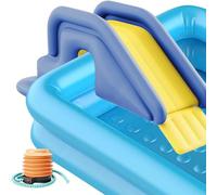TobogáN para Piscinas, 200 x 80 x 85 CM Juguete de TobogáN para Parque AcuáTico Antivuelco, Piscina Inflable con TobogáN, TobogáN de Verano para Piscina, Suministros para NiñOs(Gris)