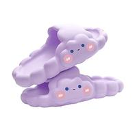 Toboganes 3D para Niñas con Diseño Divertido Zapatillas Antideslizantes de Punta Abierta Sandalias Veraniejas de Plana Calzado Casual para Interiores y Playa (Purple, 17)
