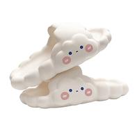 Toboganes 3D para Niñas con Diseño Divertido Zapatillas Antideslizantes de Punta Abierta Sandalias Veraniejas de Plana Calzado Casual para Interiores y Playa (White, 21)