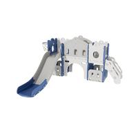 Toboganes para bebés y Juegos de Columpios toboganes autosuficientes escaladores para niños pequeños Juegos de Parques Infantiles tobogan Equipos de diversión (Aisle-Blue White)