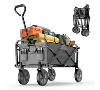Toboli Carro Carretilla de Mano Plegable Gris Apto para Terreno difícil Transporte 100kg de Carga