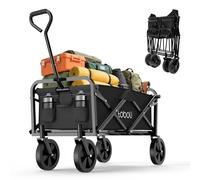 Toboli Carro Carretilla de Mano Plegable Negro Apto para Terreno difícil Transporte 100kg de Carga
