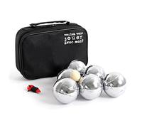 Toboli Juego de Petanca de 6 Bolas de Metal con Bola Objetivo o boliche más un medidor de Distancia, Juego de Bolas