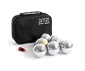 Toboli Juego de Petanca de 6 Bolas de Metal con Bola Objetivo o boliche más un medidor de Distancia, Juego de Bolas