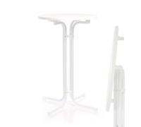 Toboli Mesa Bistro Plegable Blanca Redonda Ø 70cm Mesa de pie para Interior/Exterior 110cm de Alto