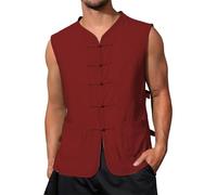 Tobysper Chaleco de entrenamiento deportivo para hombre de lino tradicional tangzhuang chino artes marciales Kung Fu Tai Chi Qi Gong Wushu Taekwondo Uniforme Camiseta deportiva Tang Zhuang Ropa, O