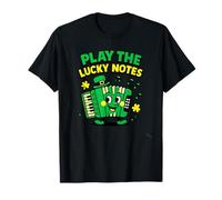Toca la música Irlandesa del acordeón del día de San Patricio de Lucky Notes Camiseta