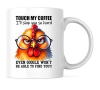 Toca Mi Café, Te Daré Una Bofetada Muy Fuerte Tazas Con Asa Taza Cerámica Taza De Café Para Hogar Café Zumo 330Ml