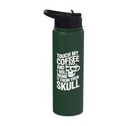 Toca mi café y lo beberé de tu cráneo Stainless Steel Insulated Water Bottle