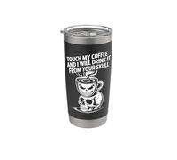Toca mi café y lo beberé de tu cráneo Vaso térmico de acero inoxidable de doble pared
