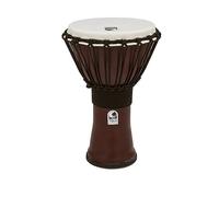 Toca TO809278 Djembe Freestyle II Rope Tuned, parche sintético, afinación traditional con cuerda, Dark Red, 9"