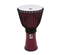 Toca TO809282 Djembe Freestyle II Rope Tuned, parche sintético, afinación traditional con cuerda, Dark Red, 12"