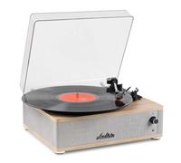 Audizio Irvine - Tocadiscos con Bluetooth Acabado marrón Claro Salida RCA | Bluetooth, salida RCA y entrada AUX incorporados, 3 velocidades, perfecto para empezar tu colección de vinilos