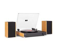 Audizio RP335BB - Tocadiscos de Vinilo con Altavoces Madera 80W, giradiscos con Bluetooth, 3 velocidades, grabación USB MP3 y diseño Vintage para Amantes del Vinilo y Gira Discos, Color Bamboo
