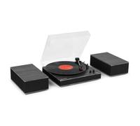 Audizio Tupelo - Tocadiscos de Vinilo con Altavoces 120W, Tocadiscos Bluetooth (Bluetooth in), 33/45/78 RPM, Auto Stop, Salida RCA, Tapa Antipolvo, Adaptador 7", tracción por Correa - Color Negro