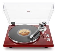 Tocadiscos Bluetooth con transmisión por Correa, Reproductor de Discos de Vinilo, Salida Digital USB, Cartucho magnético, Vinilo Digital a MP3, AT-3600L, 33 o 45 RPM, Rojo