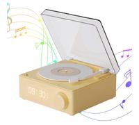Tocadiscos Clásicos Vintage Sistema de Música Estéreo Reproductor de Vinilo Dormitorio Reproductor de Música Sistema de Sonido de Garaje Tocadiscos con Reloj Reproductor de Grabador al Aire Libre