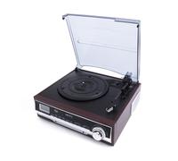 Tocadiscos con radio, Bluetooth, MP3, USB, SD y entrada AUX de grabación