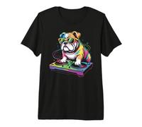 Tocadiscos Cool Bulldog Music DJ Camiseta Premium