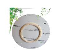 Tocadiscos de 30 cm, plato giratorio de madera maciza para mesas de comedor, diseño redondo de mármol blanco, perfecto para espacios pequeños y entretenimiento (20 pulgadas)