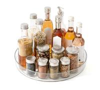 Tocadiscos de cocina, organizador giratorio eficiente transparente para | Estante de condimentos para gabinete, encimera, despensa, nevera, tocadores, baños, cuidado de la piel, perfumes