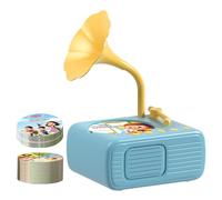 Tocadiscos de fonógrafo para niños: Juguete sensorial de gramófono para niños pequeños, Reproductor de música de Cuentos portátil Presente con 96 Tarjetas para niñas y niños de 3 años o más