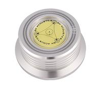 Tocadiscos de Reproductor de Discos. Abrazadera Estabilizadora de Disco Giratorio de 50 Hz con Nivel de Burbuja para Reproductor de Discos de Vinilo L P. (Plateado)