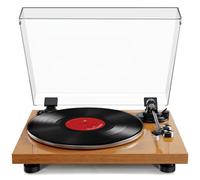 Tocadiscos de Vinilo Bluetooth, Giradiscos Portátil con Brazo de Precisión | Hi-Fi, Cápsula AT3600L, Bluetooth 5.3, 33/45 RPM, Contrapeso Regulable, Control Antideslizamiento, Brazo de Fibra de Carbono