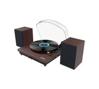 Tocadiscos de Vinilo Bluetooth In & out con Altavoces | Toca Discos Vinilo Música con Cartucho de Premium | Giradiscos con Adaptador de 45 RPM | Vinyl Player con grabación USB | Majority Moto Plus