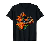 Tocadiscos de Vinilo con Lirios de Canna Camiseta