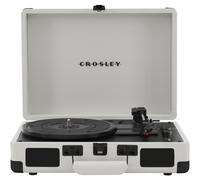 Tocadiscos de vinilo Crosley CR8005DP-WF Cruiser Plus Vintage con Bluetooth de 3 velocidades, entrada/salida, estilo maleta, color blanco estilo