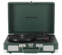 Tocadiscos de vinilo Crosley CR8005F-EM Cruiser Plus Vintage con Bluetooth de 3 velocidades y entrada/salida, modelo maleta, color esmeralda oscu