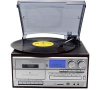 Tocadiscos De Vinilo De Tres Velocidades, Reproductores De Discos Retro Vintage Con Mando a Distancia Y Altavoz Integrado, Compatible Con Reproducción De CD/cassette, Radio AM/FM Para Entretenimiento