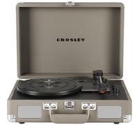 Tocadiscos de vinilo estilo maleta Crosley CR8005F-TE Cruiser Plus Vintage con Bluetooth de 3 velocidades y entrada/salida, color topo