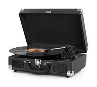 Tocadiscos de Vinilo, Mersoco Tocadiscos Bluetooth Retro con Altavoces Integrados y 3 velocidades, Gramófono Vintage portátil con Salida RCA/AUX-IN，Negro