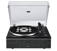 Tocadiscos de Vinilo Qlearsoul One-S Todo-en-Uno con Altavoces Integrados y DSP, Tocadiscos Vintage Bluetooth Entrada/Salida, Preamplificador Phono, Aguja AT-3600L, 33/45 RPM (Negro)