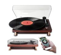 Tocadiscos de Vinilo Retro, Estilo clásico nostálgico, Tocadiscos 33/45/78 RPM, gramófono, fonógrafo y Altavoces Integrados