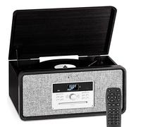 Tocadiscos de Vinilo Vintage, con Altavoces con Sistema Estéreo, Tocadiscos de Vinilo Bluetooth,CD & USB, Retro, Potente Sistema Sonido, Giradiscos para Casa, Dab+, Radio FM,MP3 y Mando a Distancia