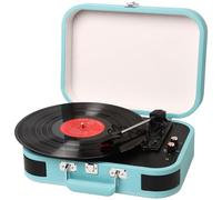 Tocadiscos de Vinilo, Vintage Tocadiscos Bluetooth para Discos de Vinilo Vintage estéreo de 3 velocidade 33/45/78 RPM,Gramófono Fonógrafo Retro con Apoyo RCA Salida AUX, Azul