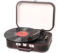 Tocadiscos de Vinilo, Vintage Tocadiscos Bluetooth para Discos de Vinilo Vintage estéreo de 3 velocidade 33/45/78 RPM,Gramófono Fonógrafo Retro con Apoyo RCA Salida AUX, Rojo