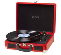 Tocadiscos denver vpl-120 red, reproducción a 3 velocidades, diseño