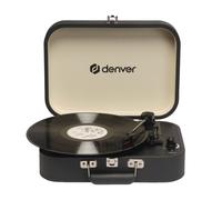 Denver VPL-130 Tocadiscos Retro Gris Oscuro, 3 velocidades, Altavoces Integrados, Salida de Audio, Parada automática
