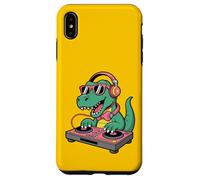 Tocadiscos DJ Dino Funny Music Lover Dinosaur Vibes Carcasa para iPhone XS Max
