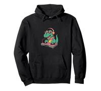 Tocadiscos DJ Dino Funny Music Lover Dinosaur Vibes Sudadera con Capucha