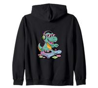 Tocadiscos DJ Dino Funny Music Lover Dinosaur Vibes Sudadera con Capucha
