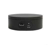 Tocadiscos eléctrico, soporte giratorio de 360 grados para exhibición de productos, presentación fotográfica o uso publicitario, 20 segundos/velocidad, capacidad de 5 kg, USB y (negro)