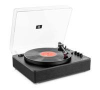 Fenton RP162B - Tocadiscos de Vinilo Vintage Bluetooth in/out, grabación USB MP3, Altavoces estéreo Integrados, 33/45 RPM, Salida RCA y Auriculares, tracción por Correa, Tapa Antipolvo, Color Negro