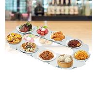 Tocadiscos giratorio de 360°, giratorio manual, ajustable, bandeja antideslizante para compartir mesa de comedor
