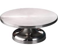 Tocadiscos giratorio para tartas, soporte para tartas de acero inoxidable con rodamiento suave y base de silicona antideslizante para una fácil decoración de pasteles y cupcakes