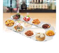 Tocadiscos giratorios para alimentos, bandeja de comedor ajustable giratoria manual de 360° para fiestas y catering, plato de servir grande, diseño reutilizable y versátil